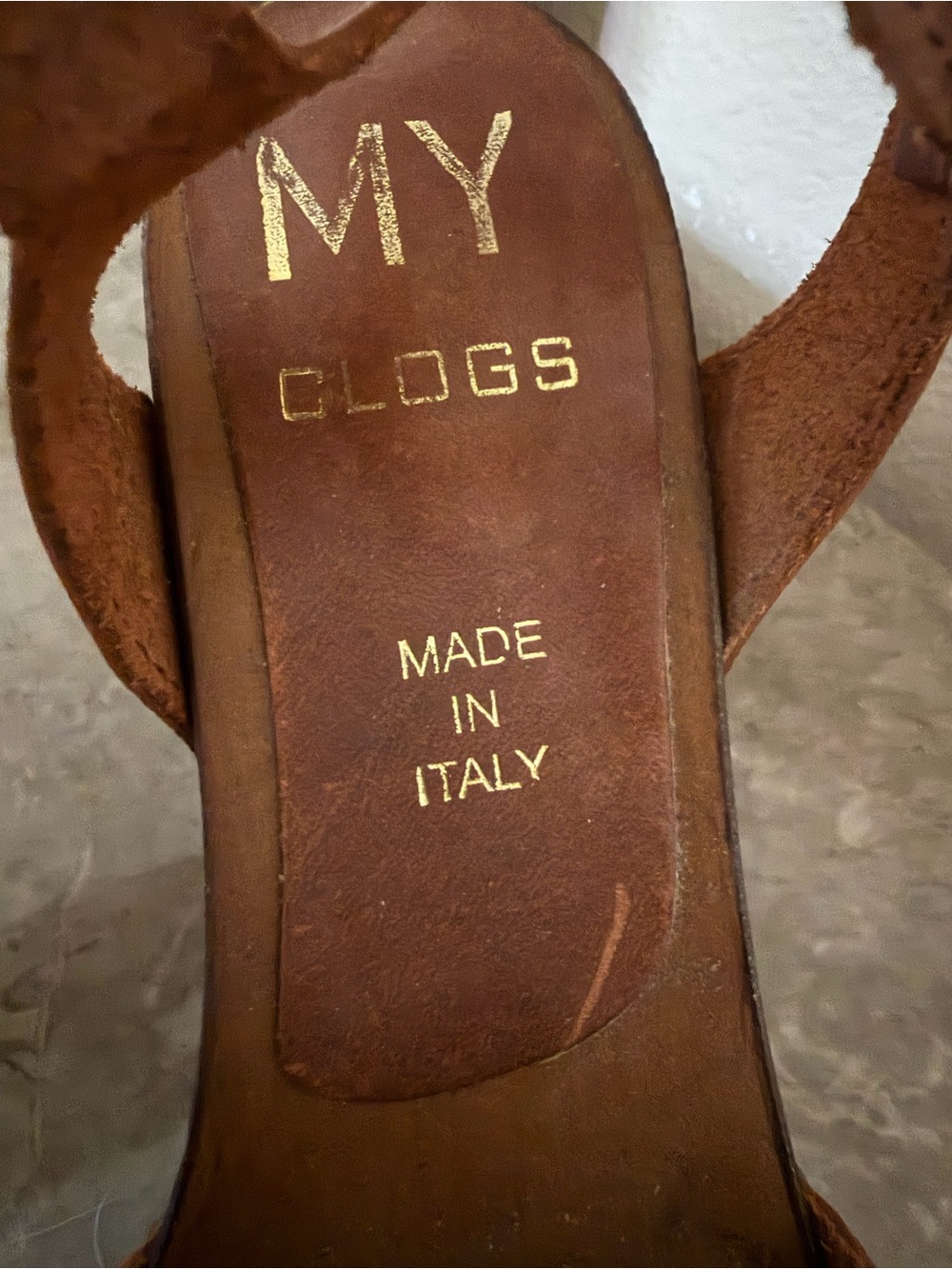 Handmade in Italy Vintage Inspired Swedish Leather Mule Clogs with Buckle - Picture 3 of 5